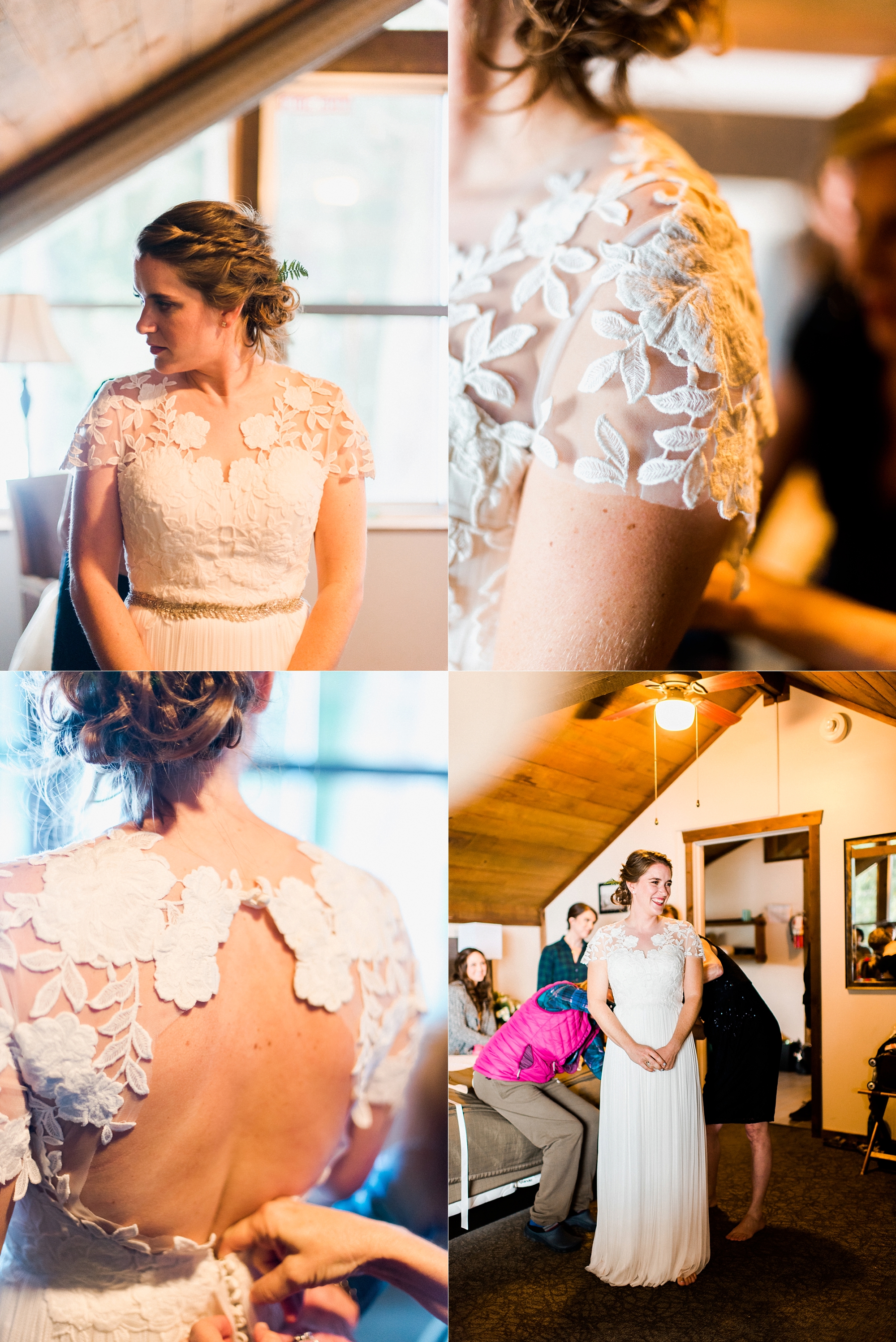 BHLDN gown at Lake Quinault Lodge