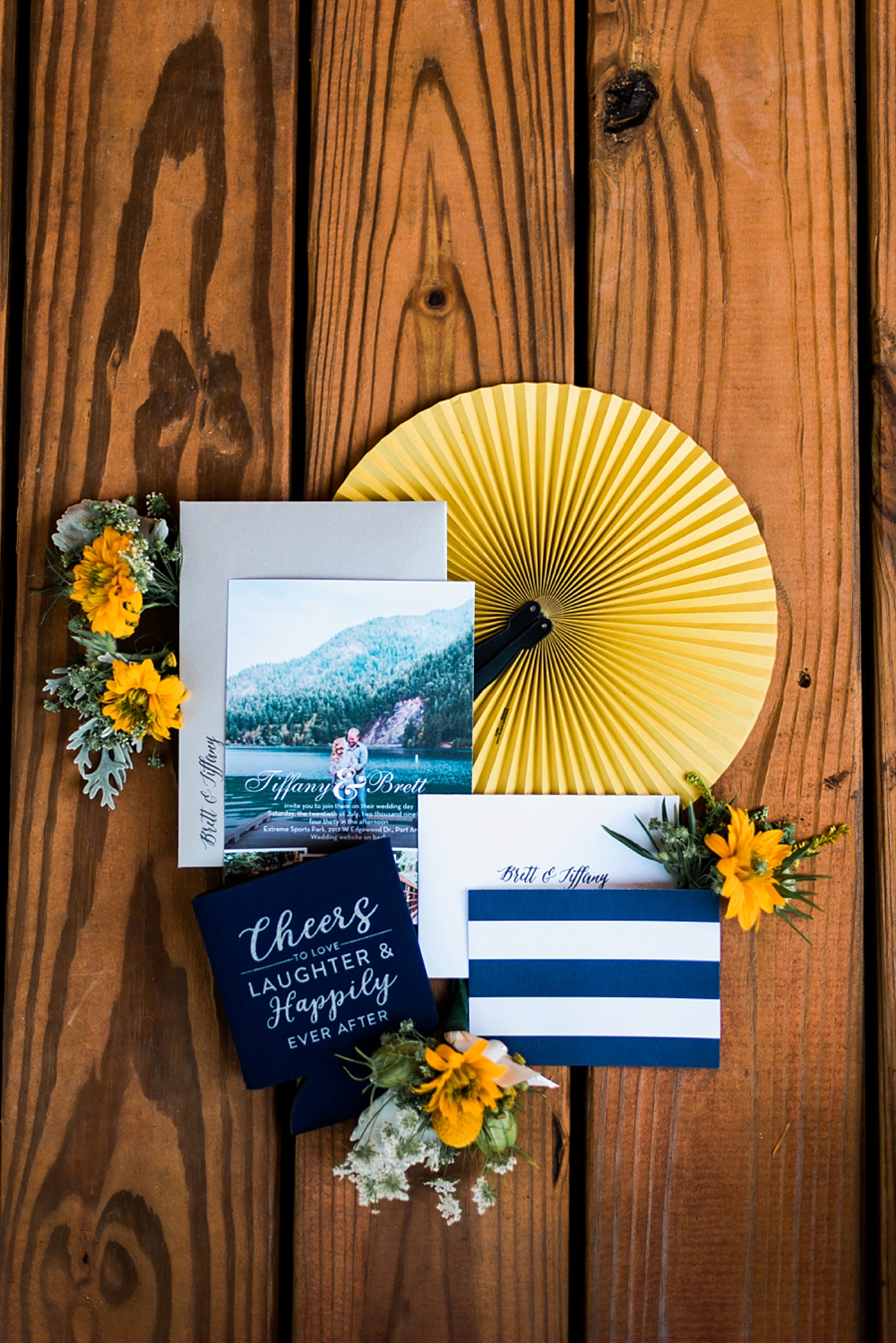 Port Angeles Wedding Yellow and Navy Details