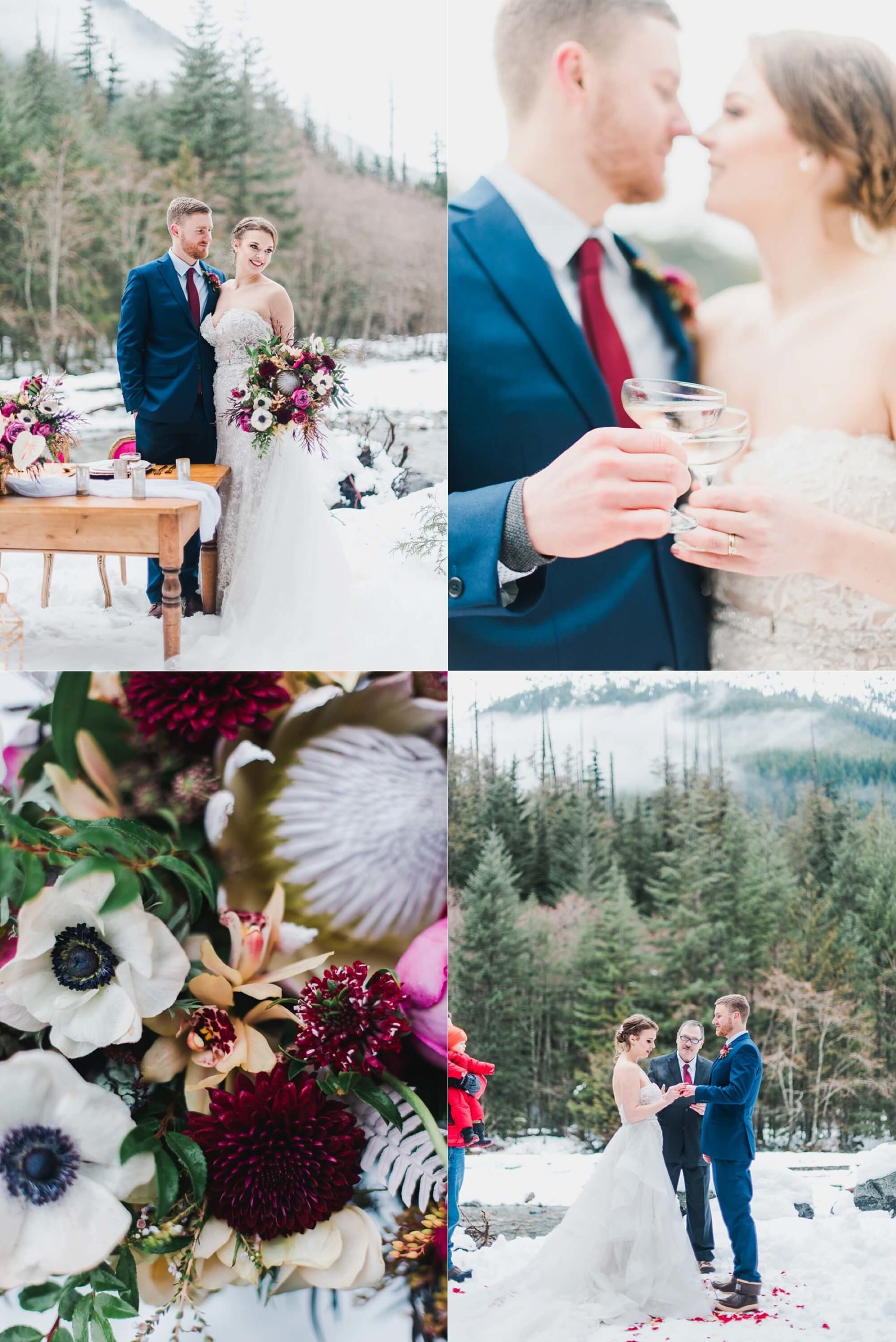 Snowy Seattle elopement at Snoqualmie