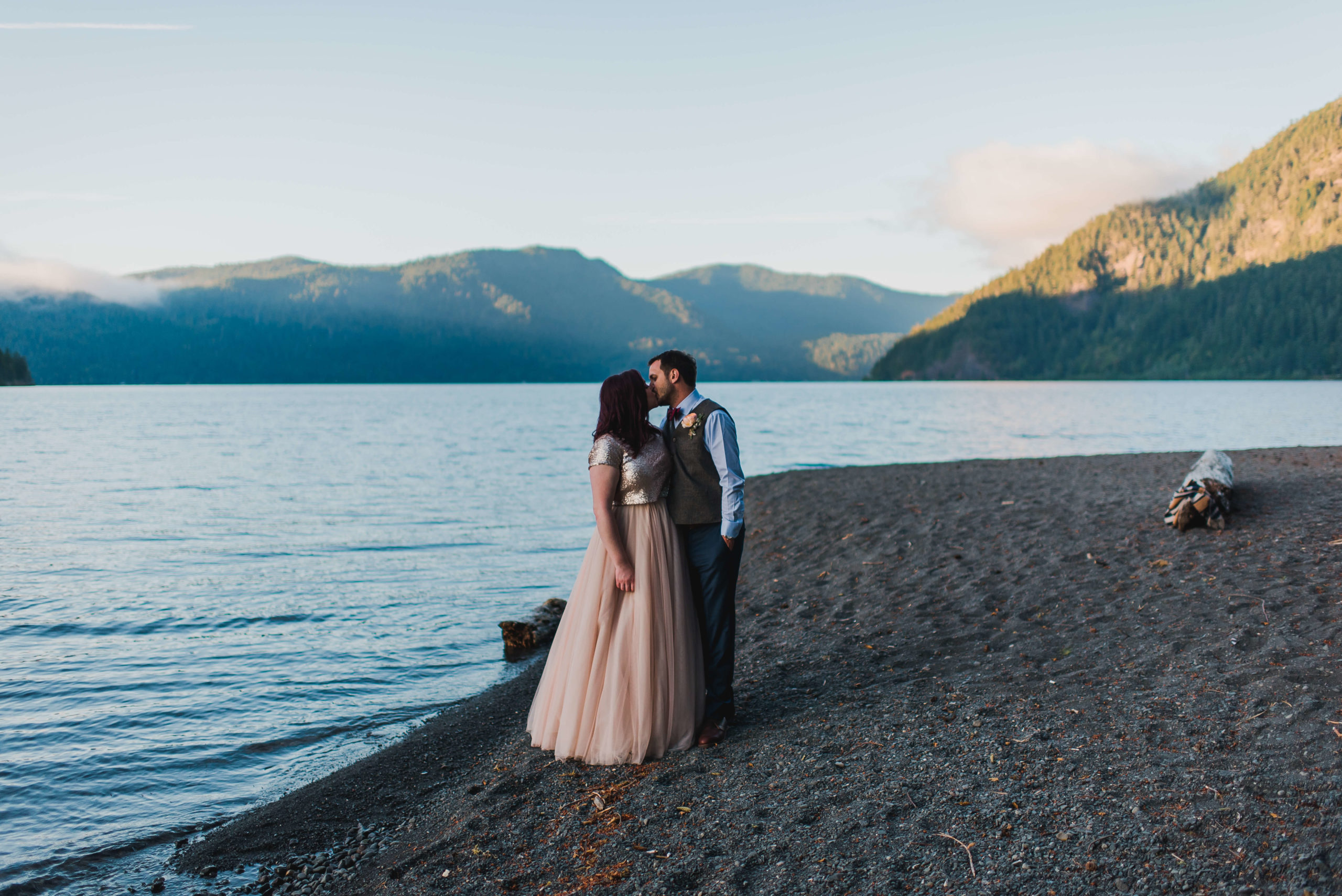 Lake Crescent Bride and Groom