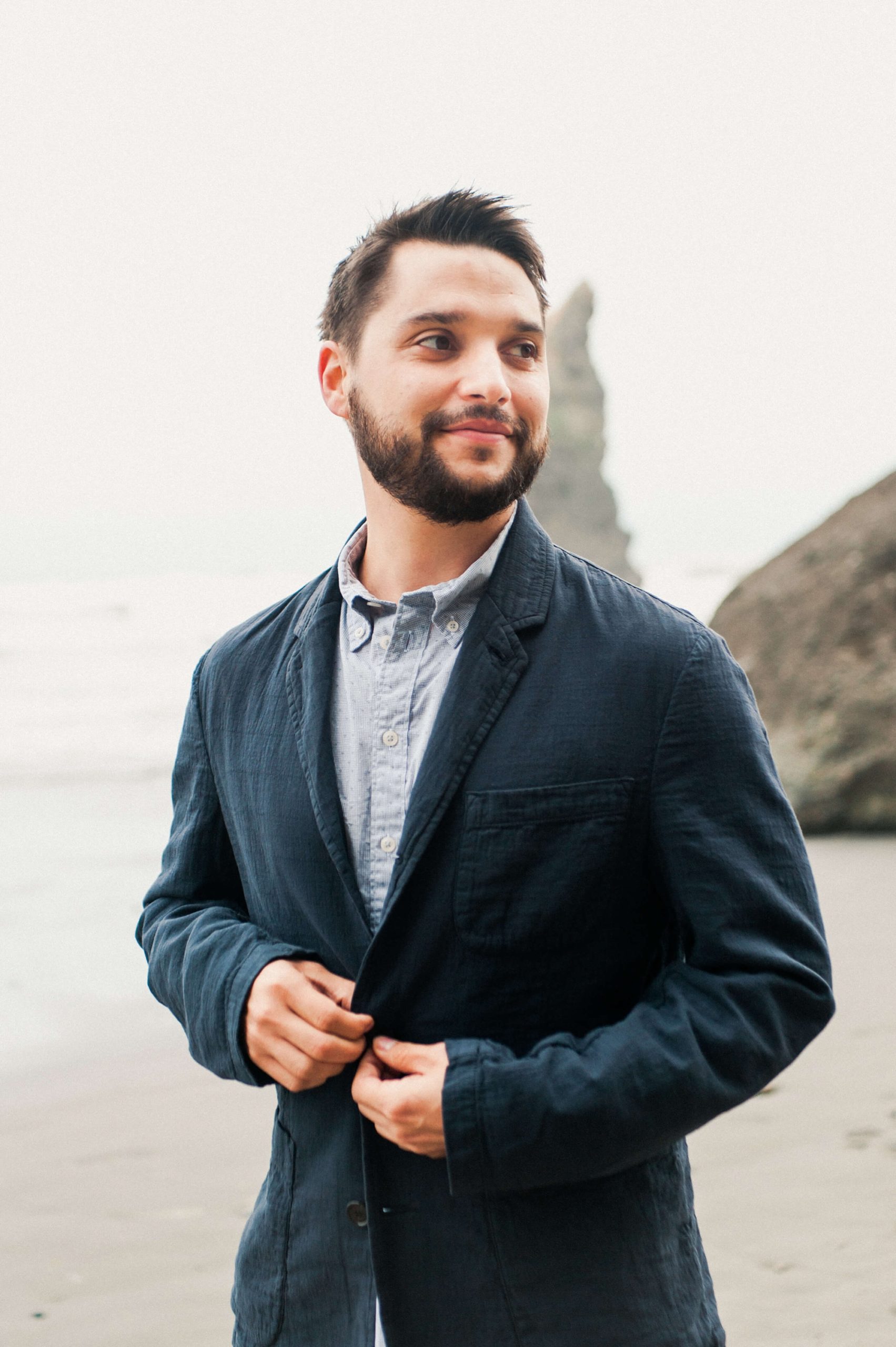 Adventure Elopement Bride at Ruby Beach