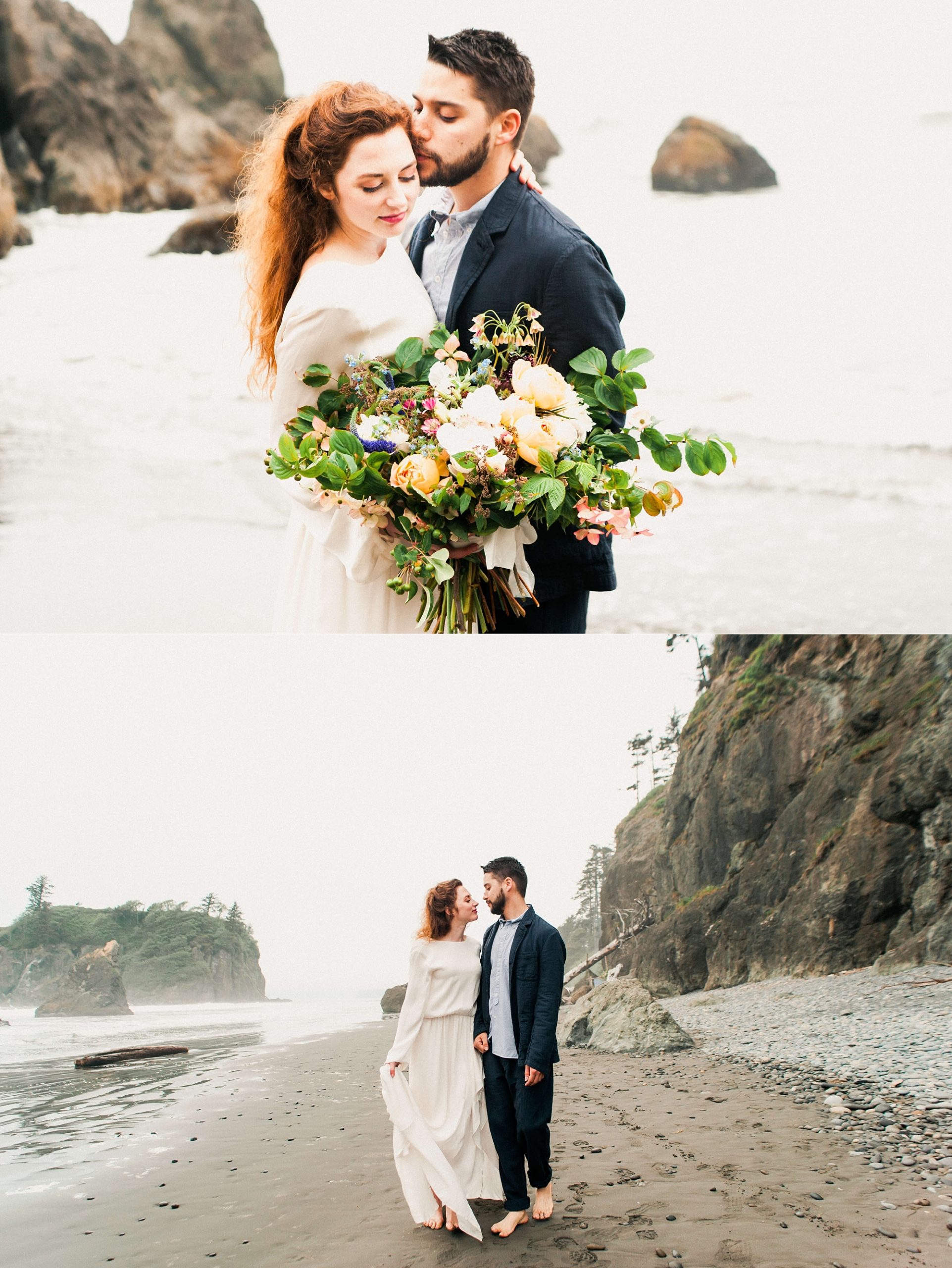 Ruby Beach Bride and Groom