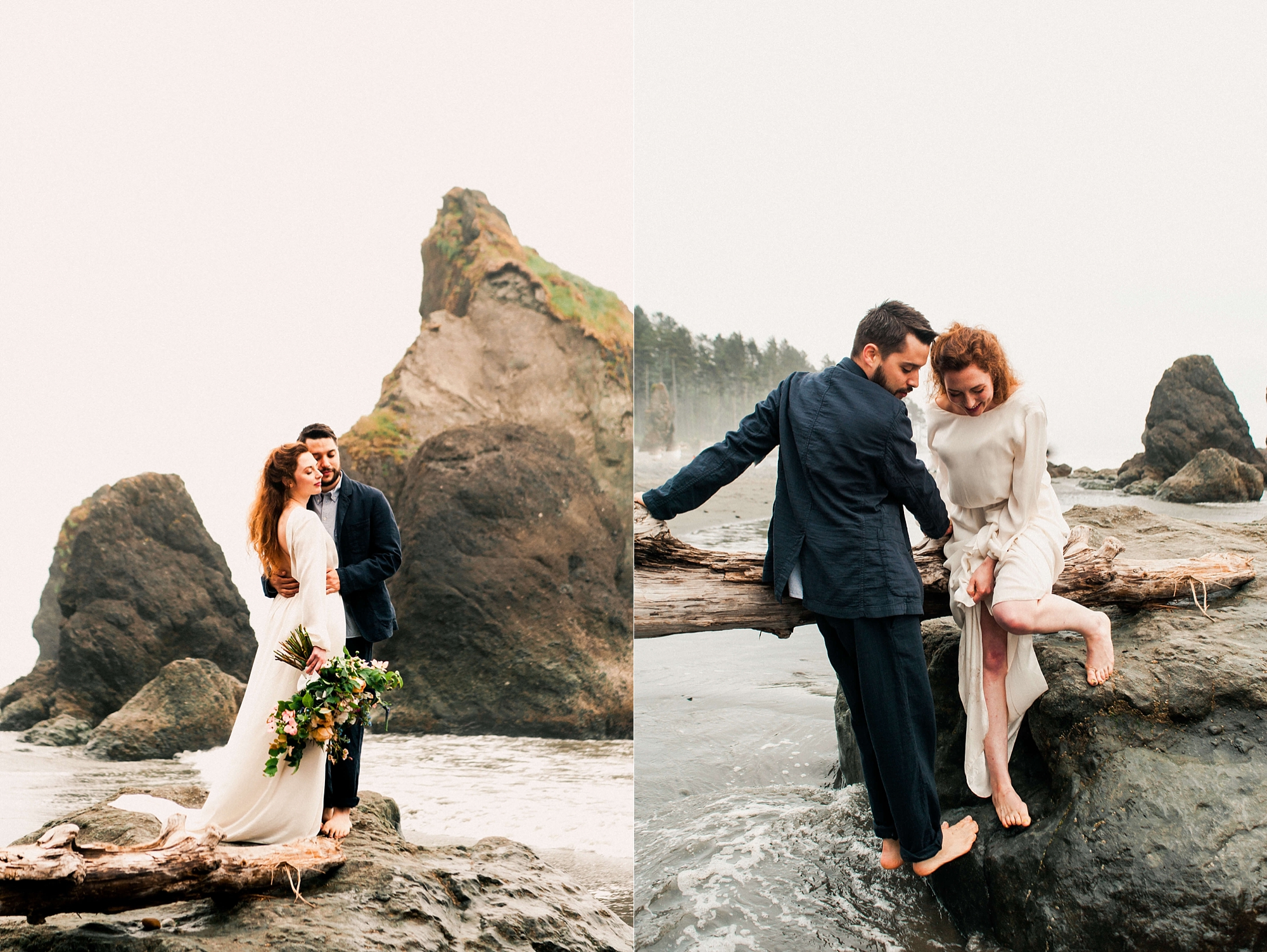 Washington Beach Bride and Groom