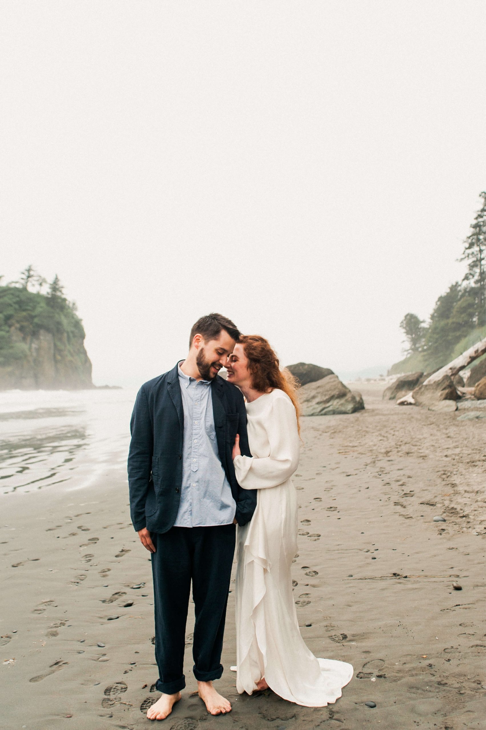 Bride and Groom at Ruby Beach