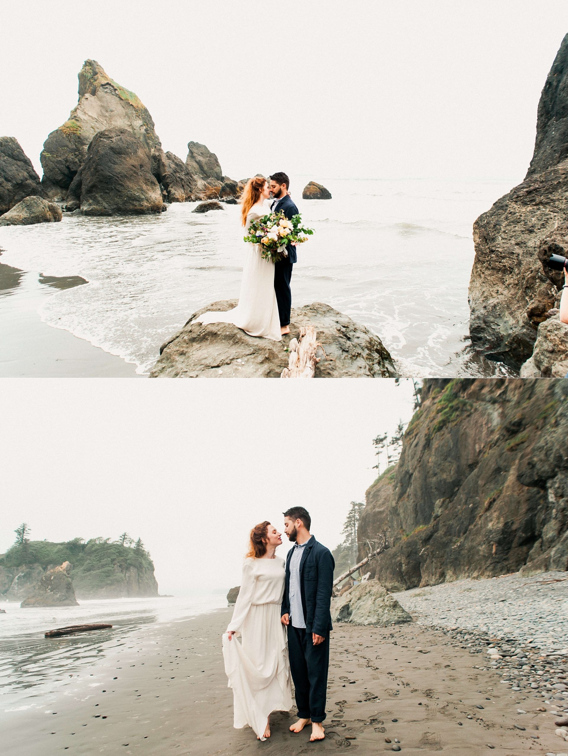 Bride and Groom at Ruby Beach