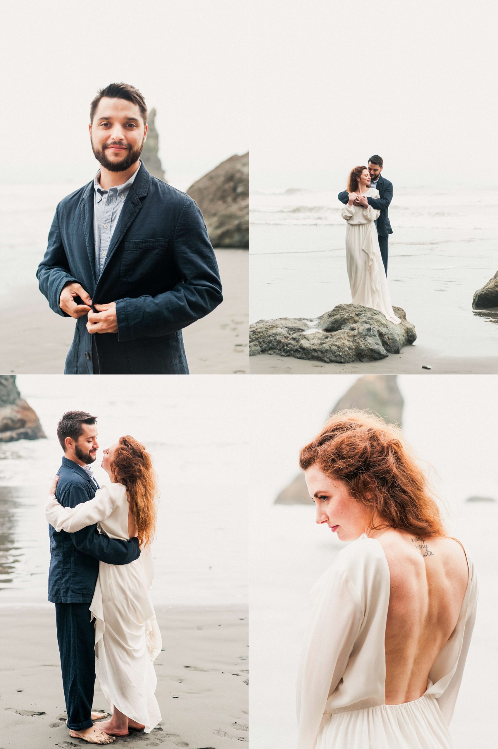 Bride and Groom at Ruby Beach