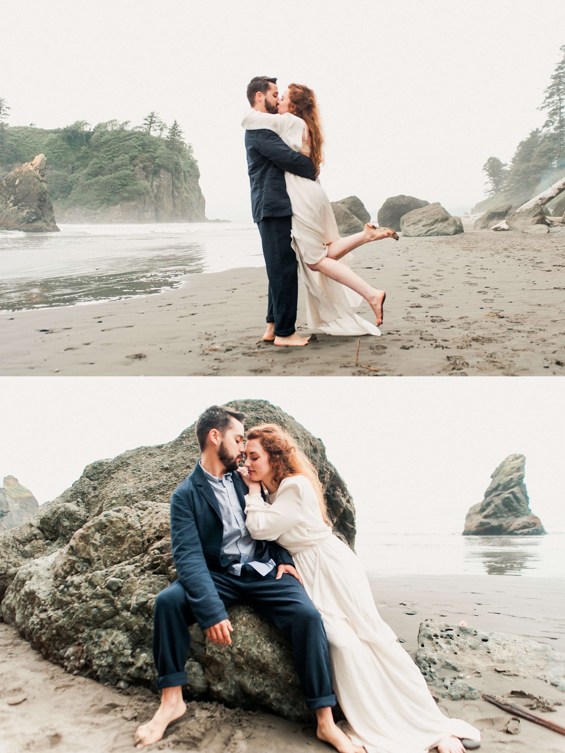 Bride and Groom at Ruby Beach