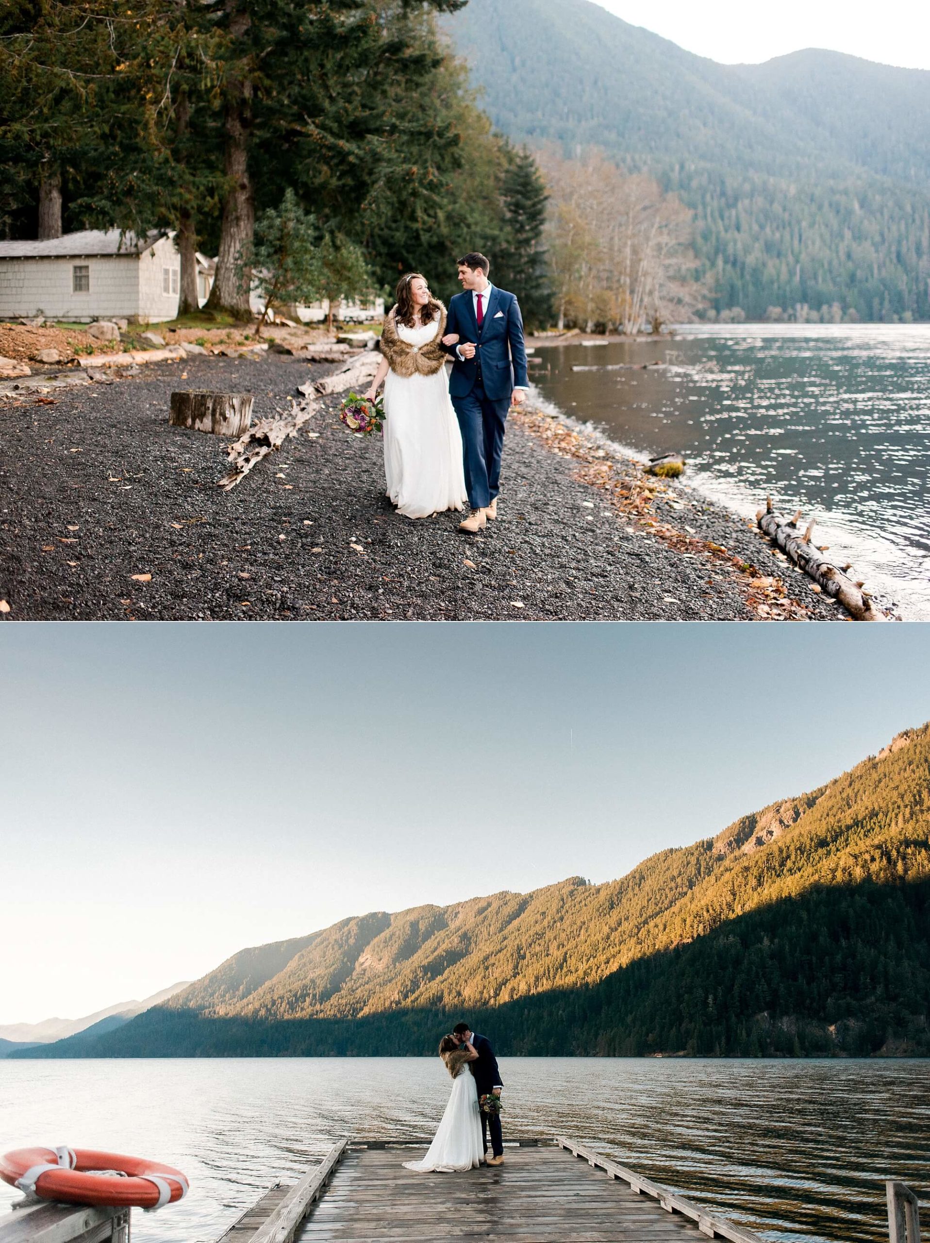Lake Crescent Bride and Groom