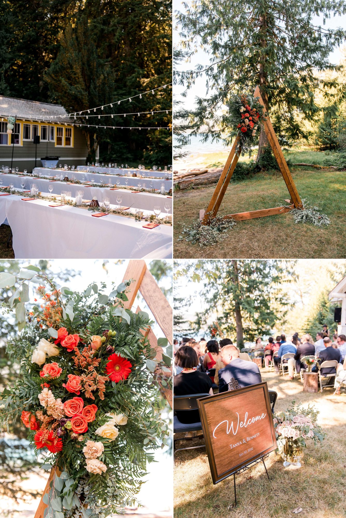 NatureBridge Outdoor wedding ceremony and reception decor.
