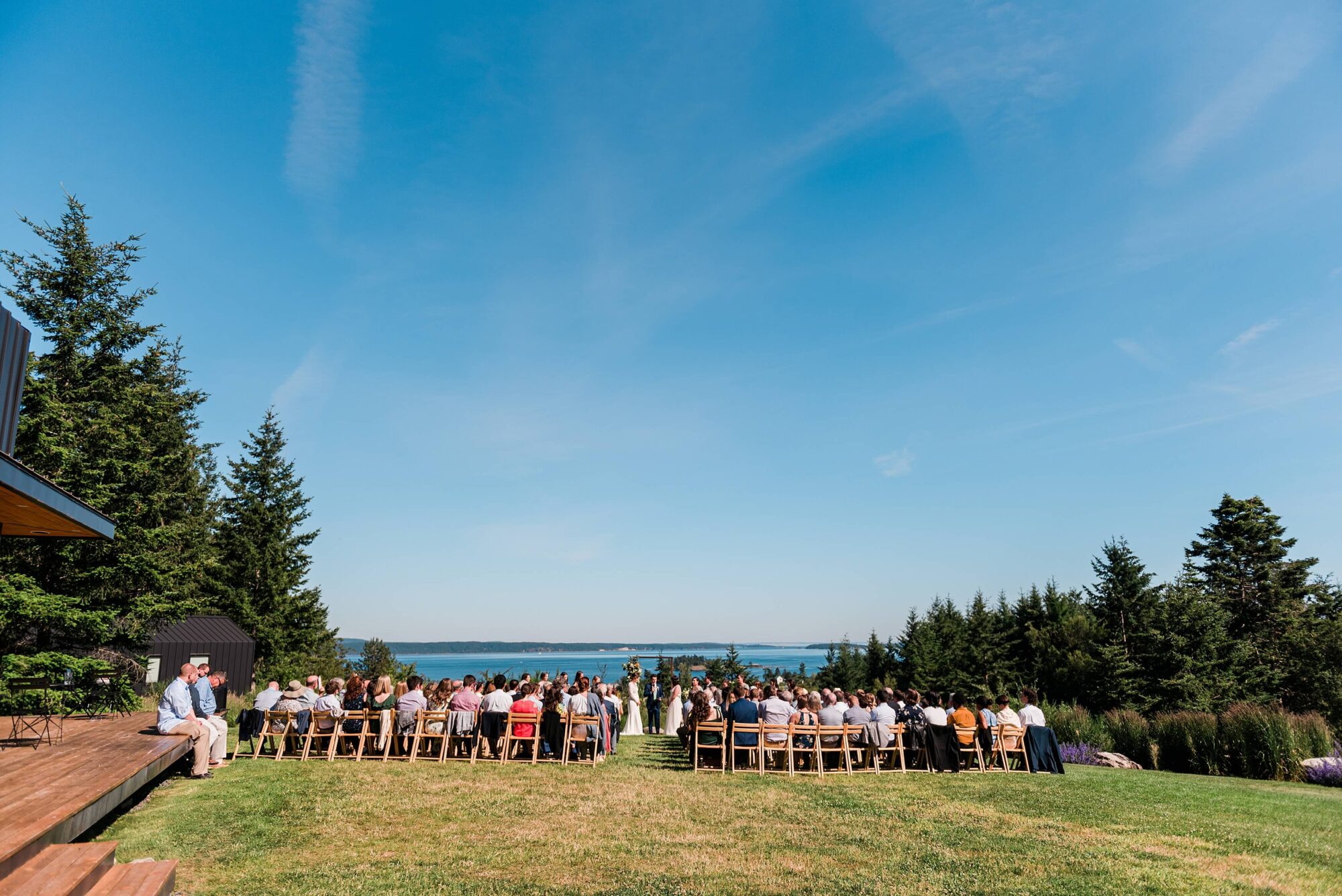 Stunning summer LGTBQ+ wedding ceremony at Saltwater Farm on San Juan Island