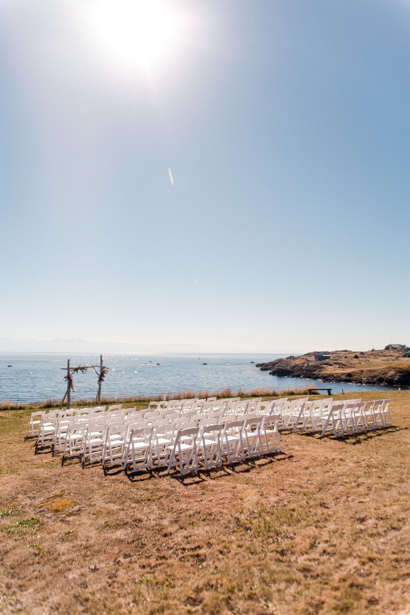 ceremony setup at their Whidbey Island Wedding