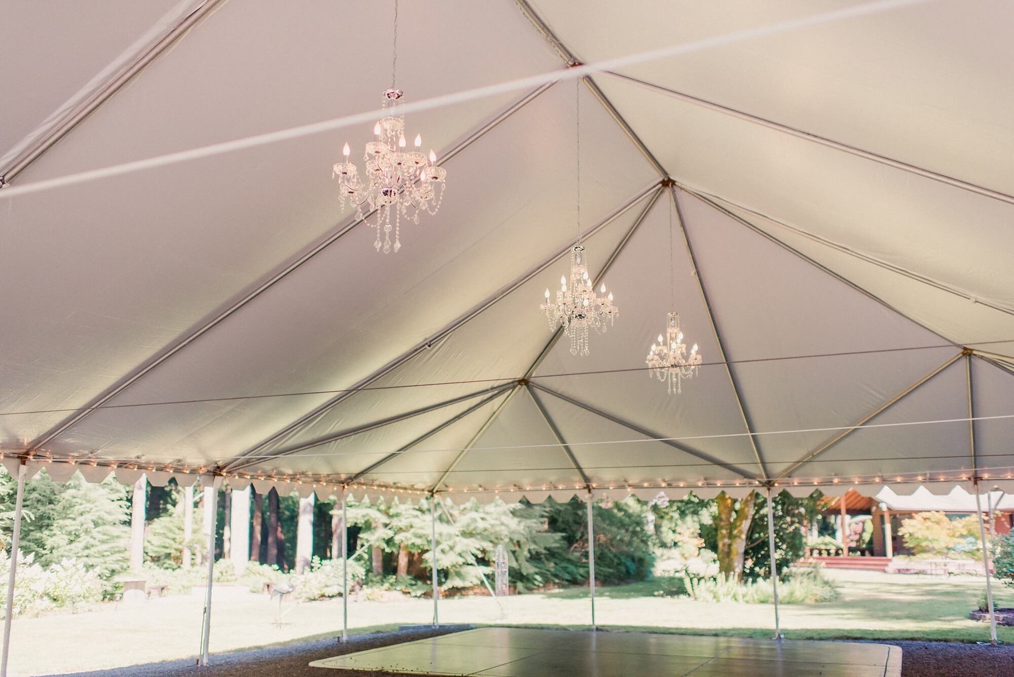 Reception Tent at Fern Acres Forks Forest Wedding Venue