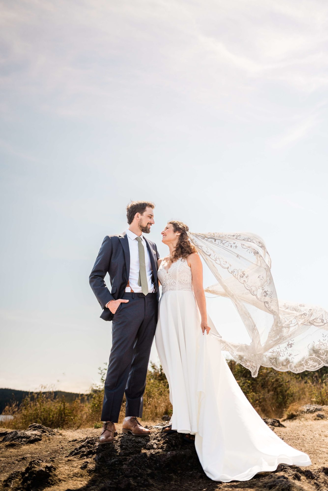 Bride and groom in the Orcas Island Wedding