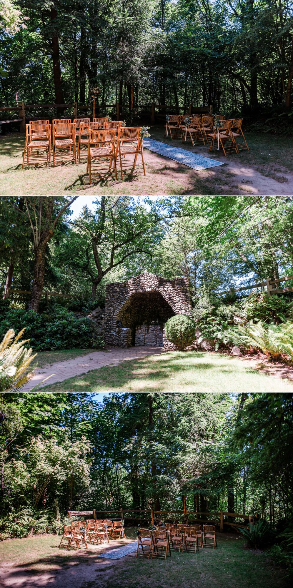 Grotto wedding ceremony site at St. Edward Park in Kenmore, Washington State, outside Seattle