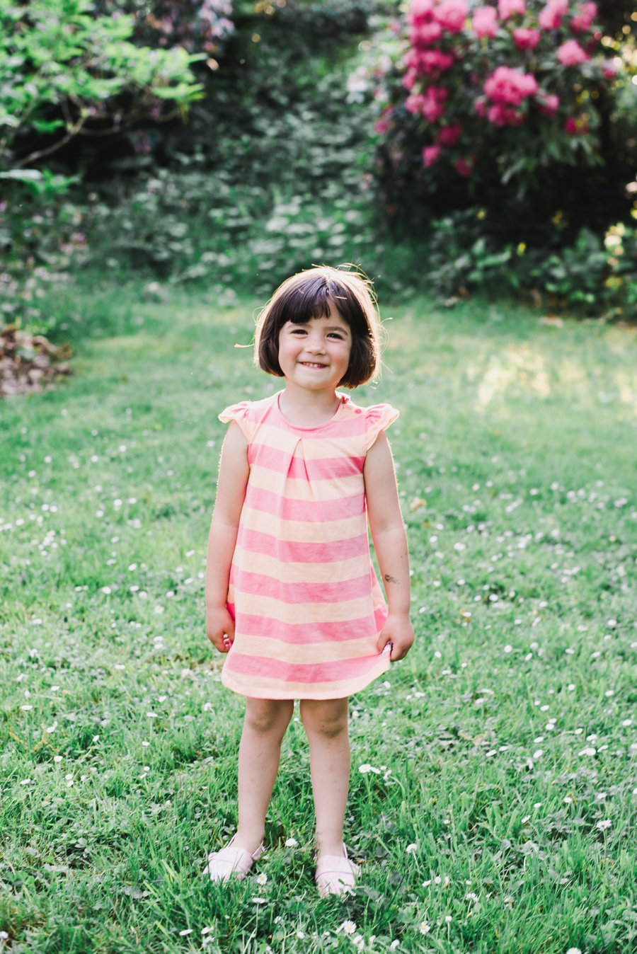 three year old girl pink dress park