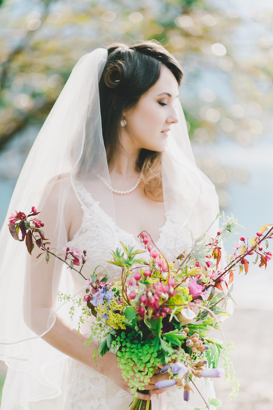 Lake Crescent Lodge Wedding Bride and Bouquet
