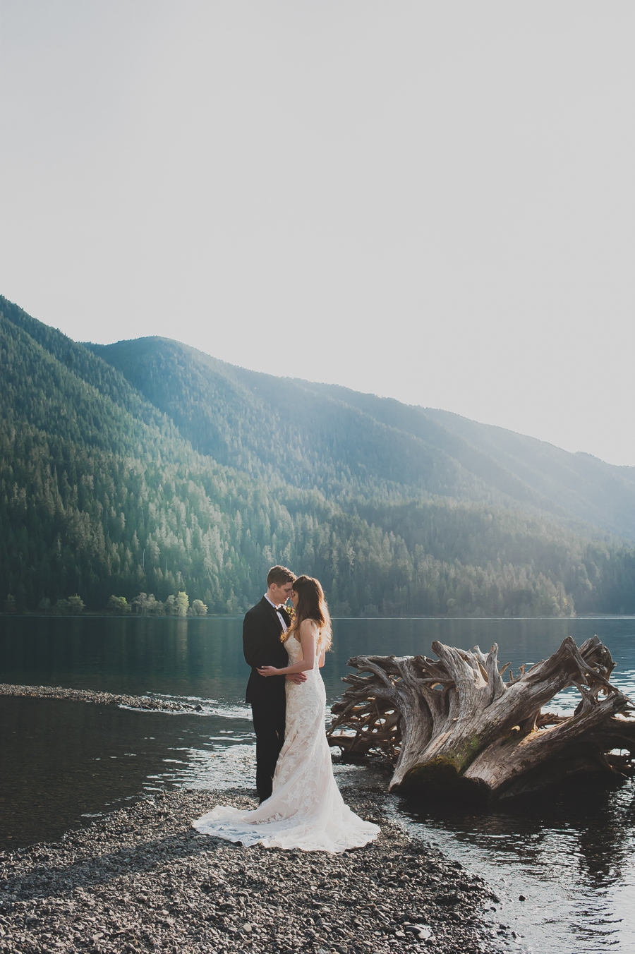 Lake Crescent Lodge Wedding Bride and Groom