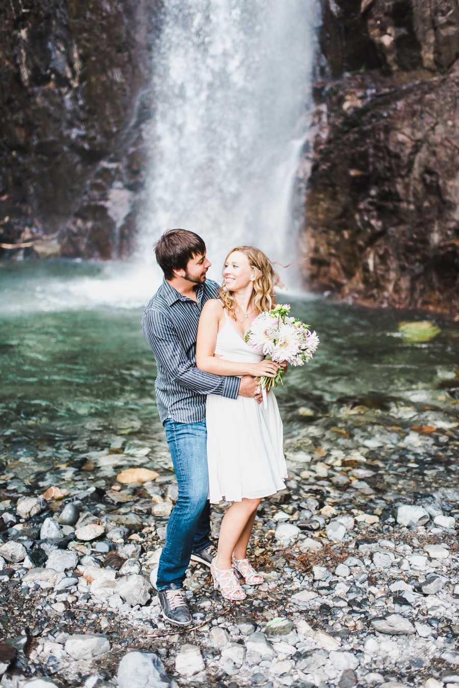 Pacific Northwest Waterfall Engagement Photographer