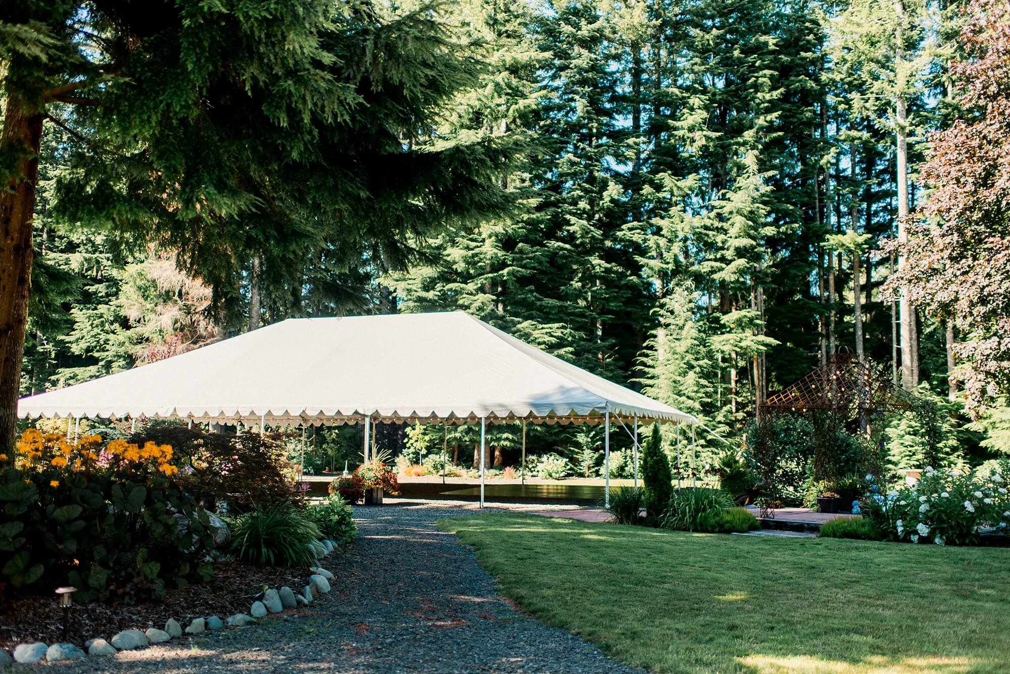 Reception Tent at Fern Acres Forks Forest Wedding Venue